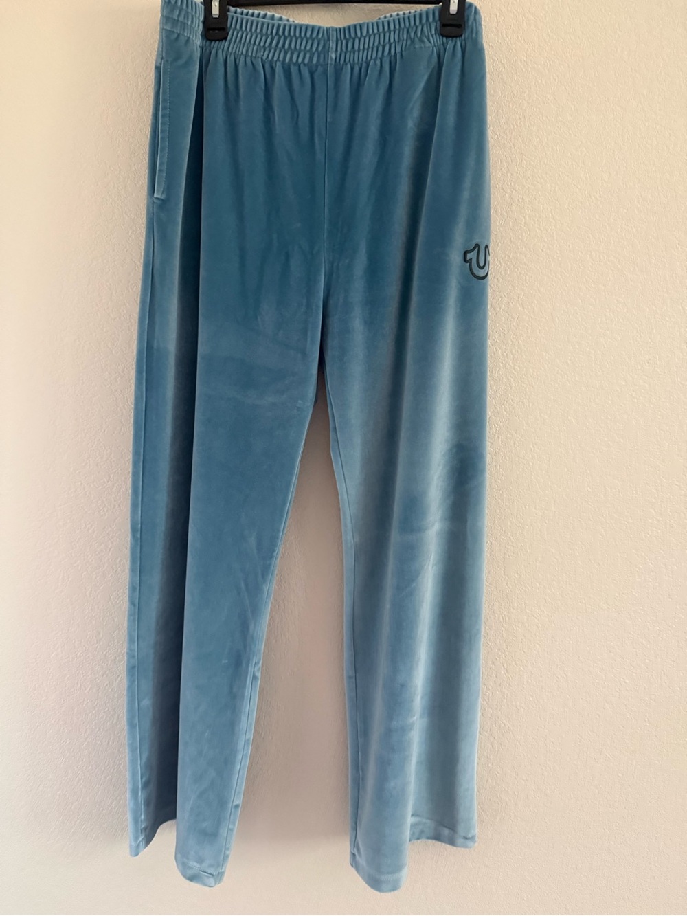 True Religion Kids Teal Velour Joggers